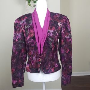 80s Vintage Floral Pink/Purple Blazer